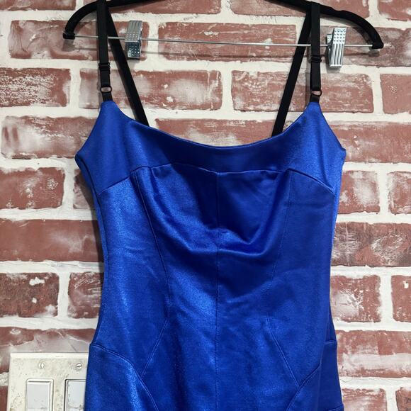 Mark Wong Nark Avant Garde Royal Stretch Satin Y2K Bodycon Dress Women’s S - Picture 9 of 9